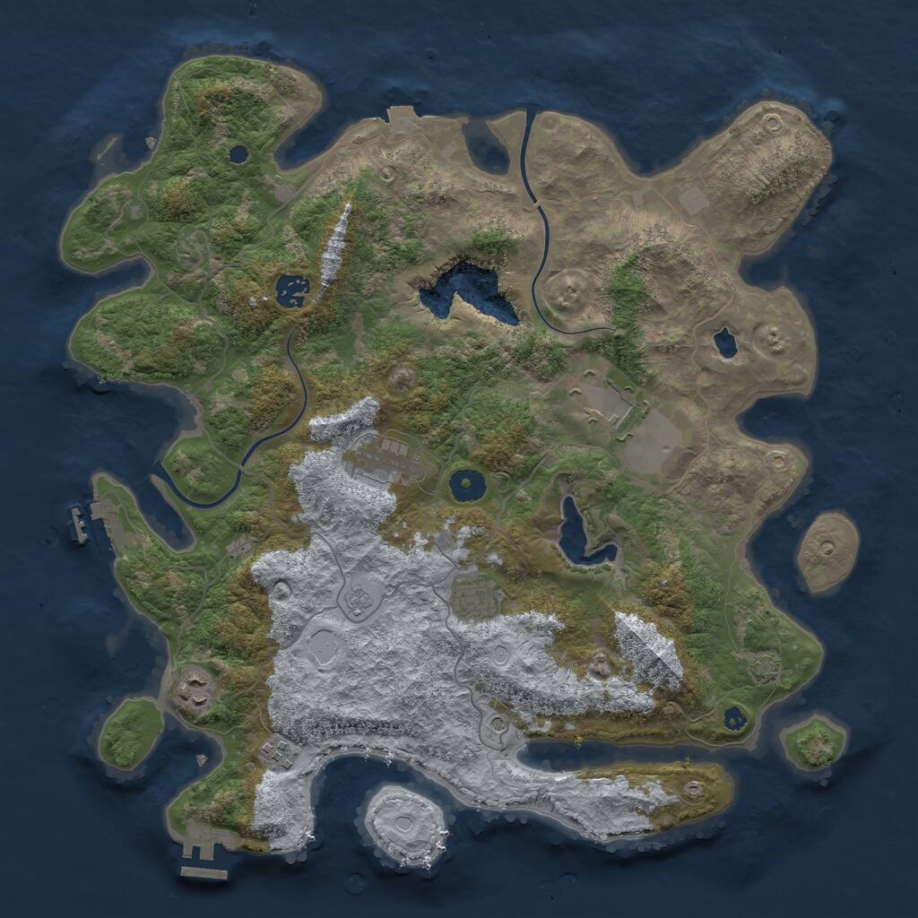 Rust Map: Procedural Map, Size: 4000, Seed: 80454276, 12 Monuments
