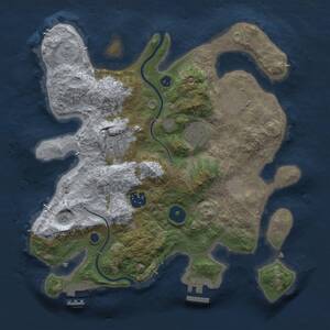 Thumbnail Rust Map: Procedural Map, Size: 3000, Seed: 725808487, 9 Monuments