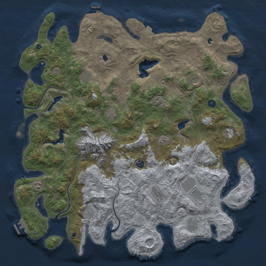 Rust Map: Procedural Map, Size: 5000, Seed: 1213142069, 17 Monuments