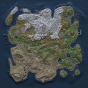 Thumbnail Rust Map: Procedural Map, Size: 3750, Seed: 747301156, 13 Monuments