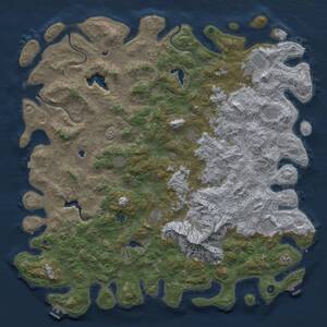 Thumbnail Rust Map: Procedural Map, Size: 6000, Seed: 662913782, 17 Monuments