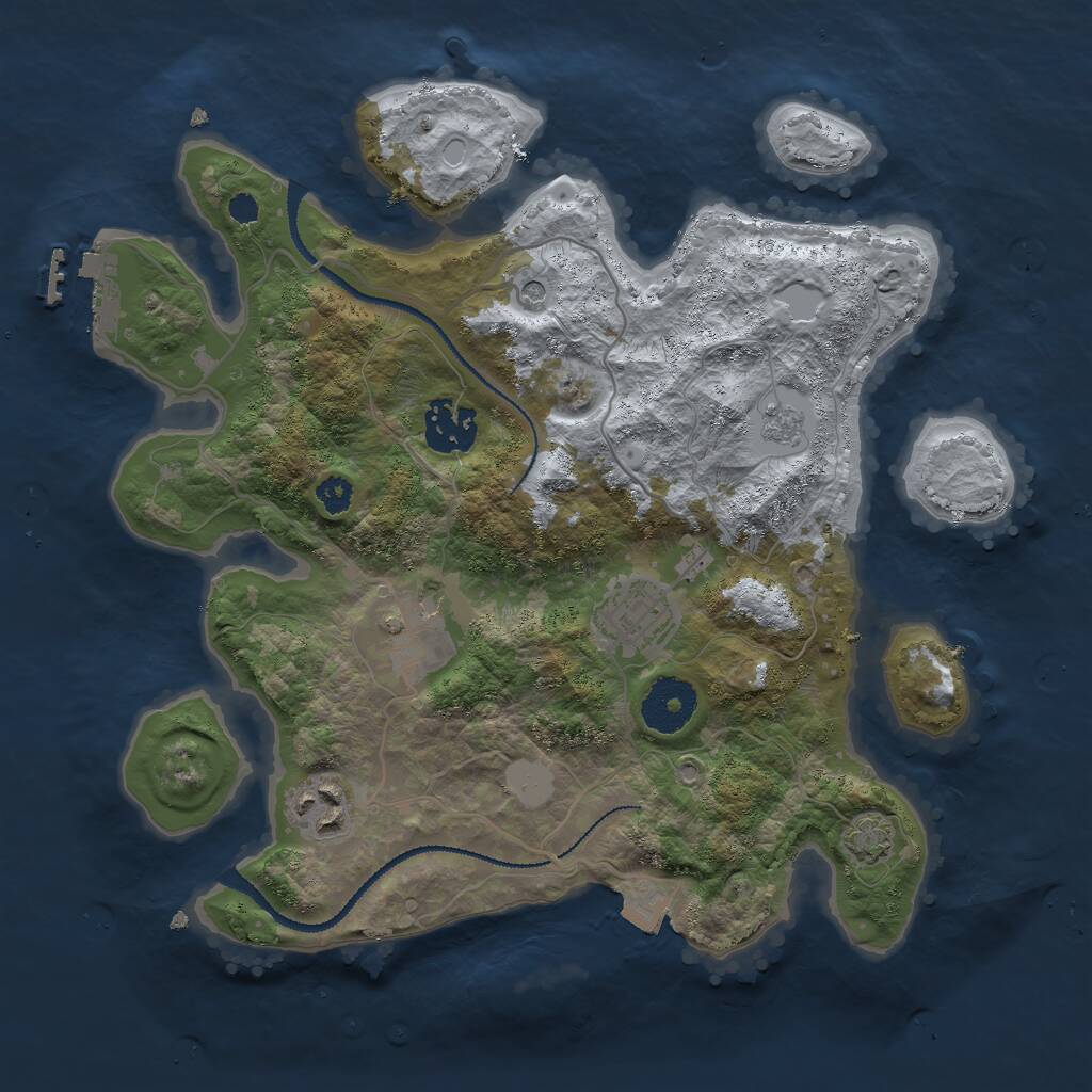 Rust Map: Procedural Map, Size: 3000, Seed: 223644182, 9 Monuments