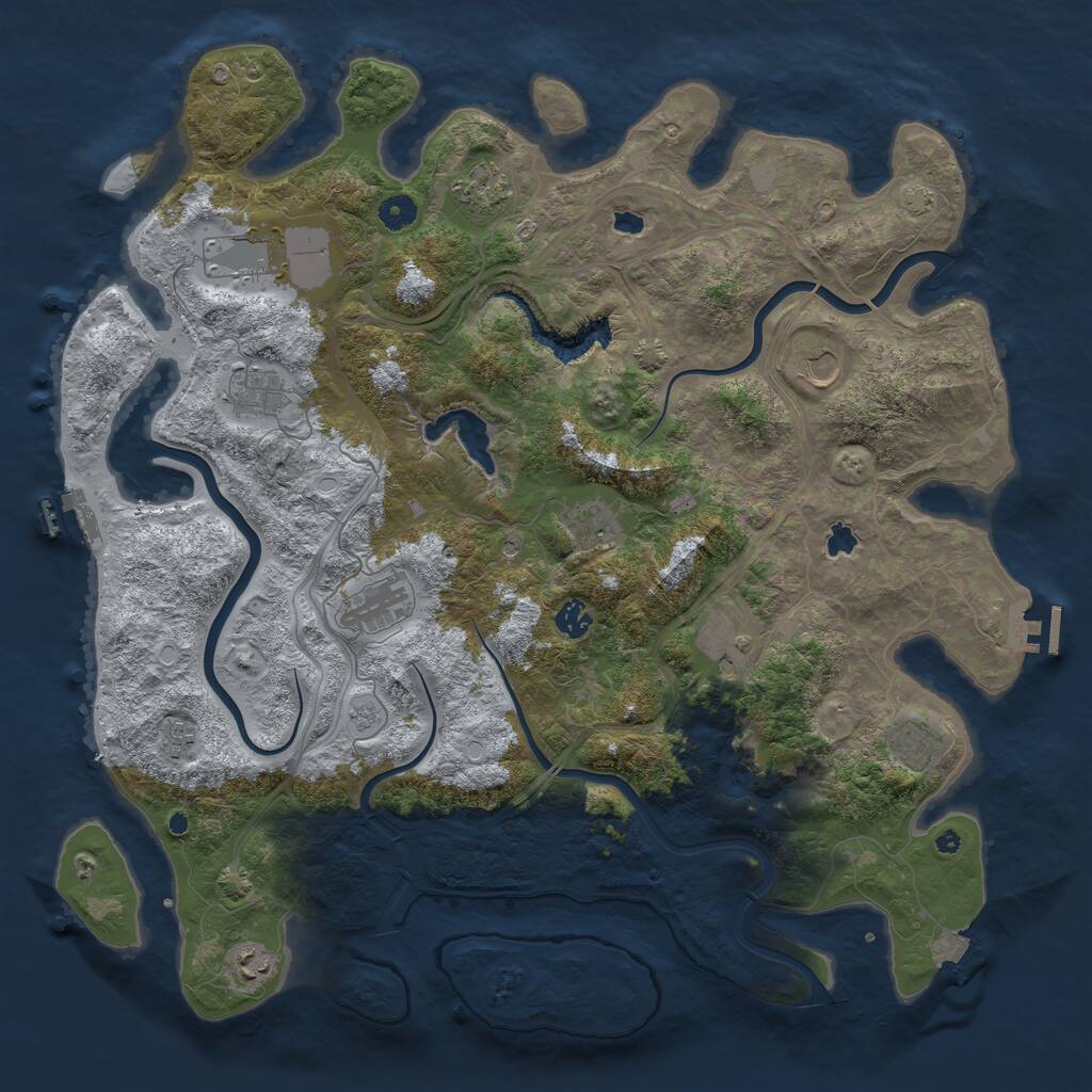 Rust Map: Procedural Map, Size: 4543, Seed: 1073544, 17 Monuments