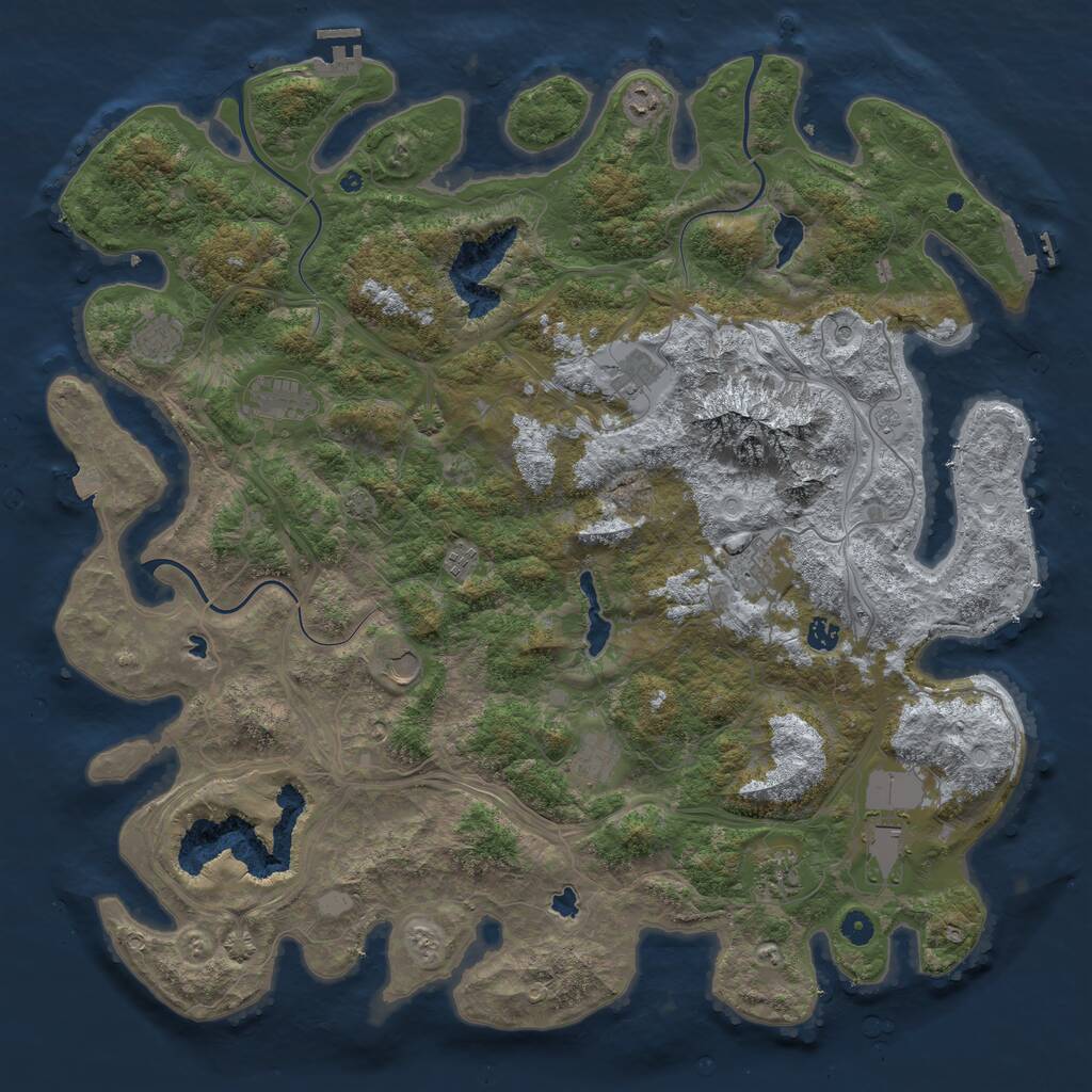 Rust Map: Procedural Map, Size: 5000, Seed: 1338145155, 17 Monuments
