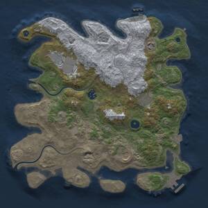 Thumbnail Rust Map: Procedural Map, Size: 3500, Seed: 45455, 12 Monuments