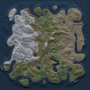 Thumbnail Rust Map: Procedural Map, Size: 4000, Seed: 58982, 15 Monuments