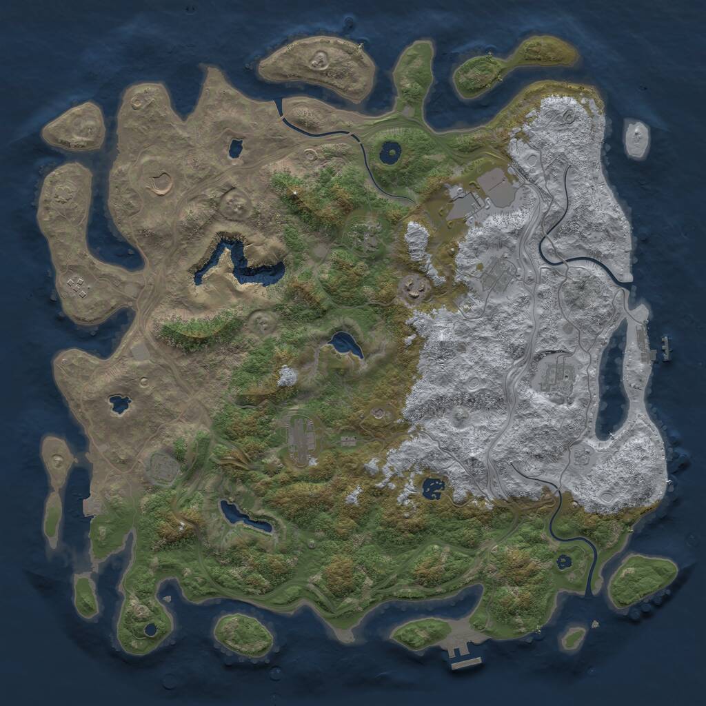 Rust Map: Procedural Map, Size: 4700, Seed: 1876745952, 16 Monuments