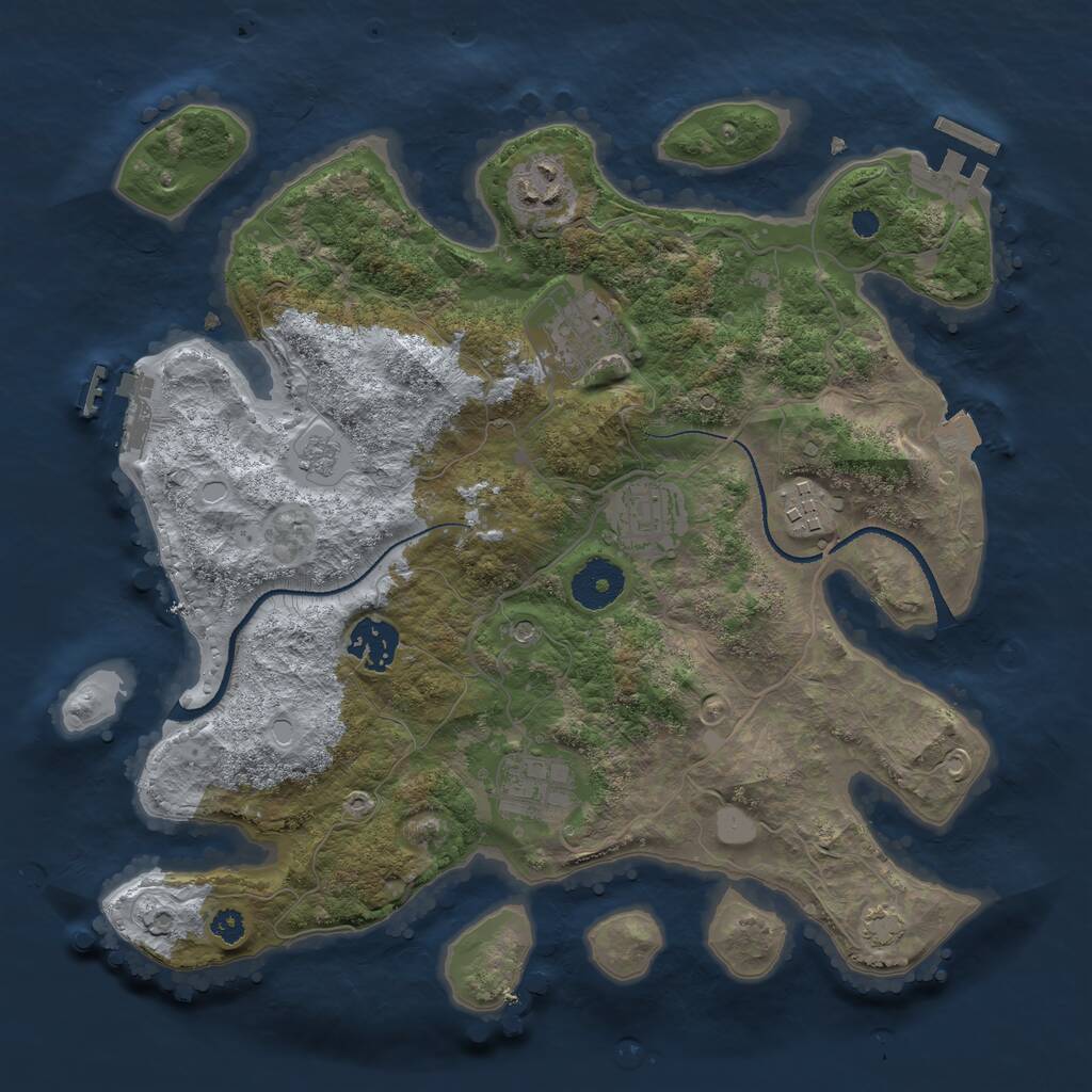 Rust Map: Procedural Map, Size: 3250, Seed: 978378813, 12 Monuments