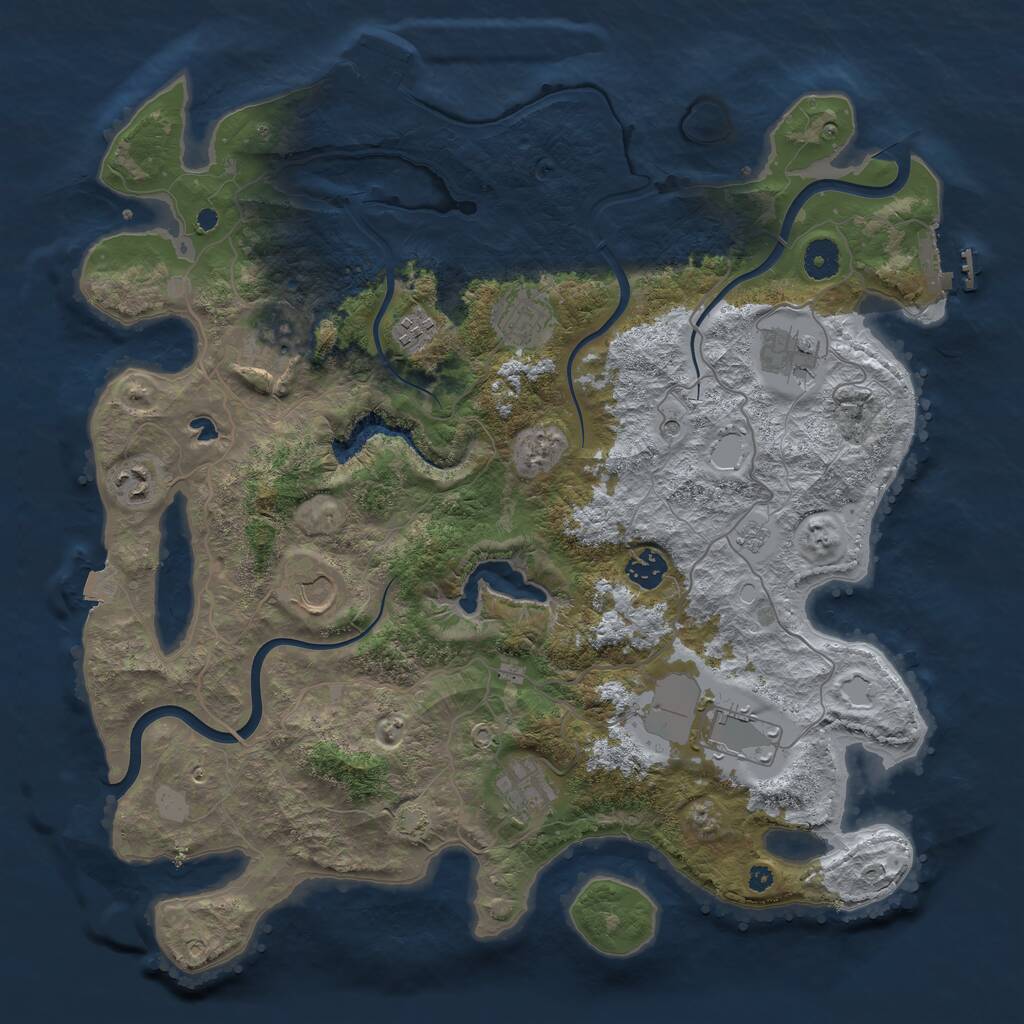 Rust Map: Procedural Map, Size: 4000, Seed: 8498489, 15 Monuments