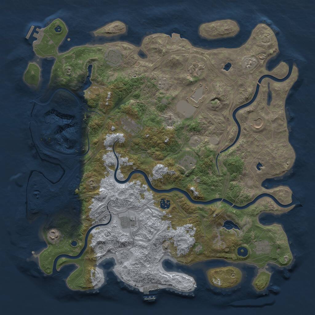 Rust Map: Procedural Map, Size: 4500, Seed: 1549832946, 17 Monuments