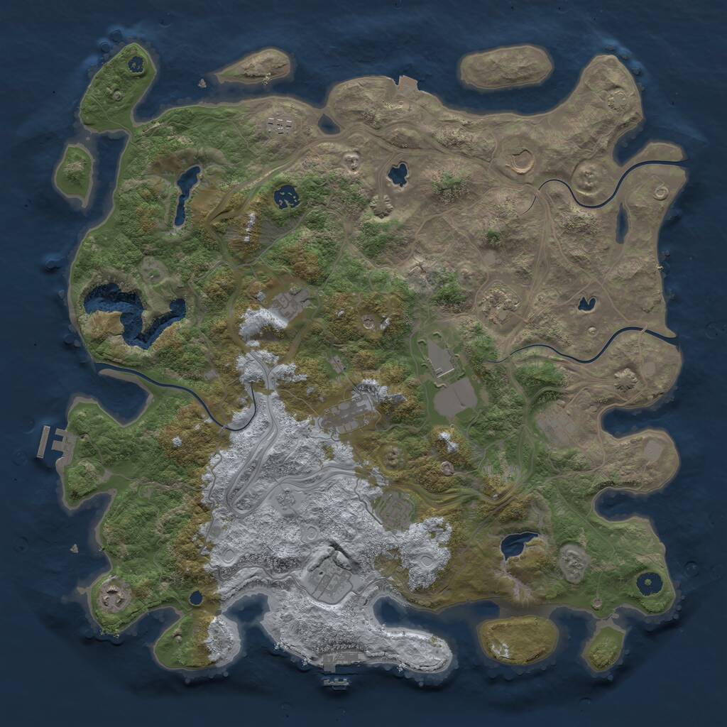 Rust Map: Procedural Map, Size: 4500, Seed: 1549832946, 17 Monuments