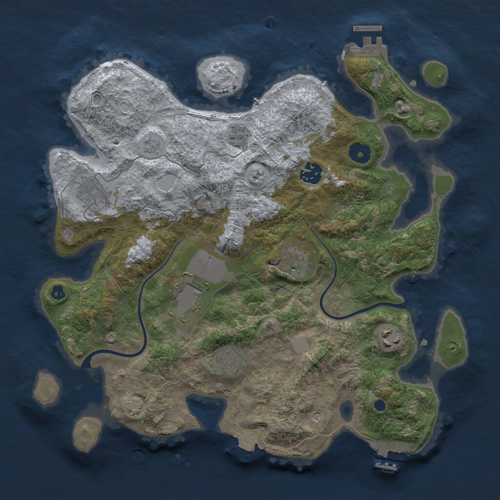 Rust Map: Procedural Map, Size: 3500, Seed: 62716, 13 Monuments