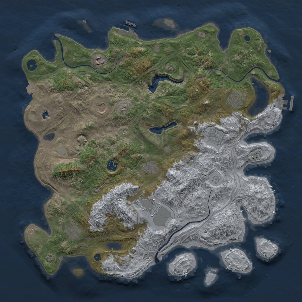 Rust Map: Procedural Map, Size: 4250, Seed: 400099, 15 Monuments