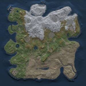 Thumbnail Rust Map: Procedural Map, Size: 3500, Seed: 1102671429, 16 Monuments