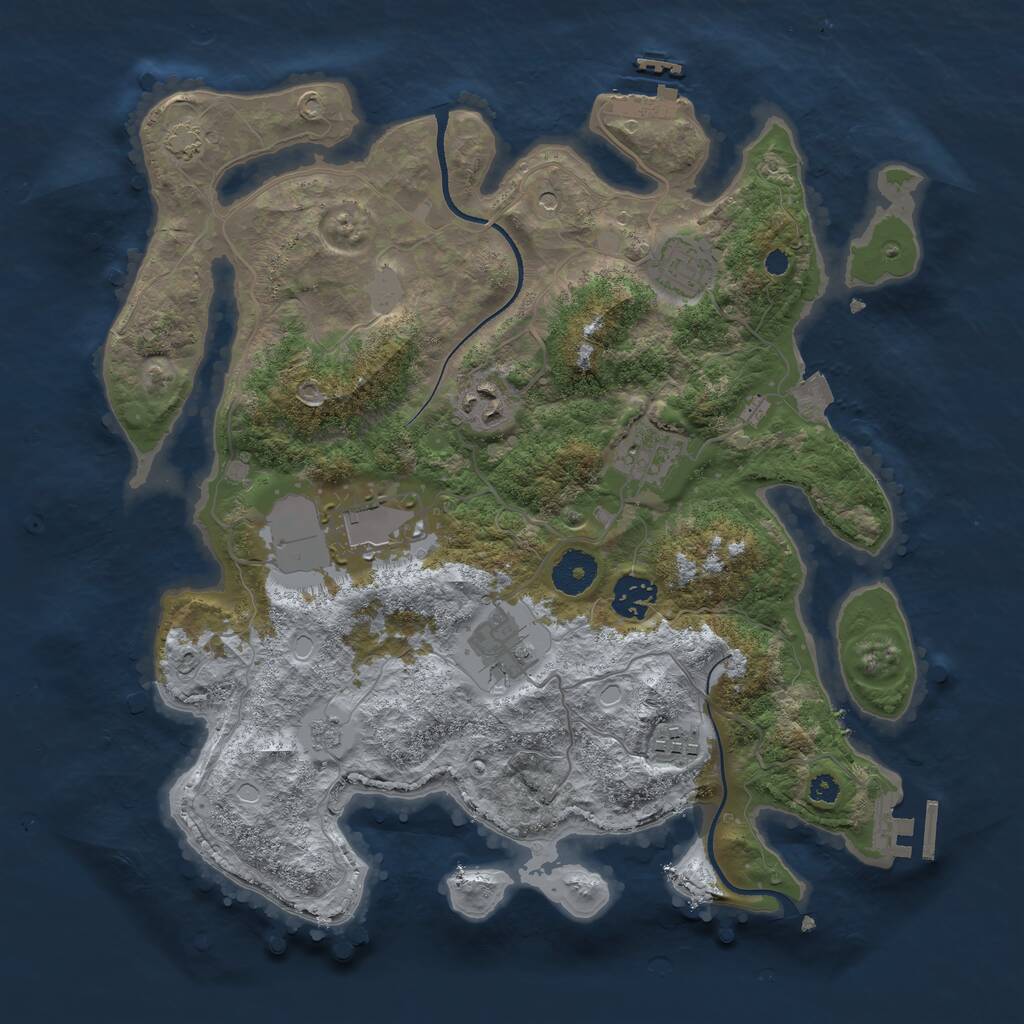 Rust Map: Procedural Map, Size: 3500, Seed: 1809139145, 13 Monuments