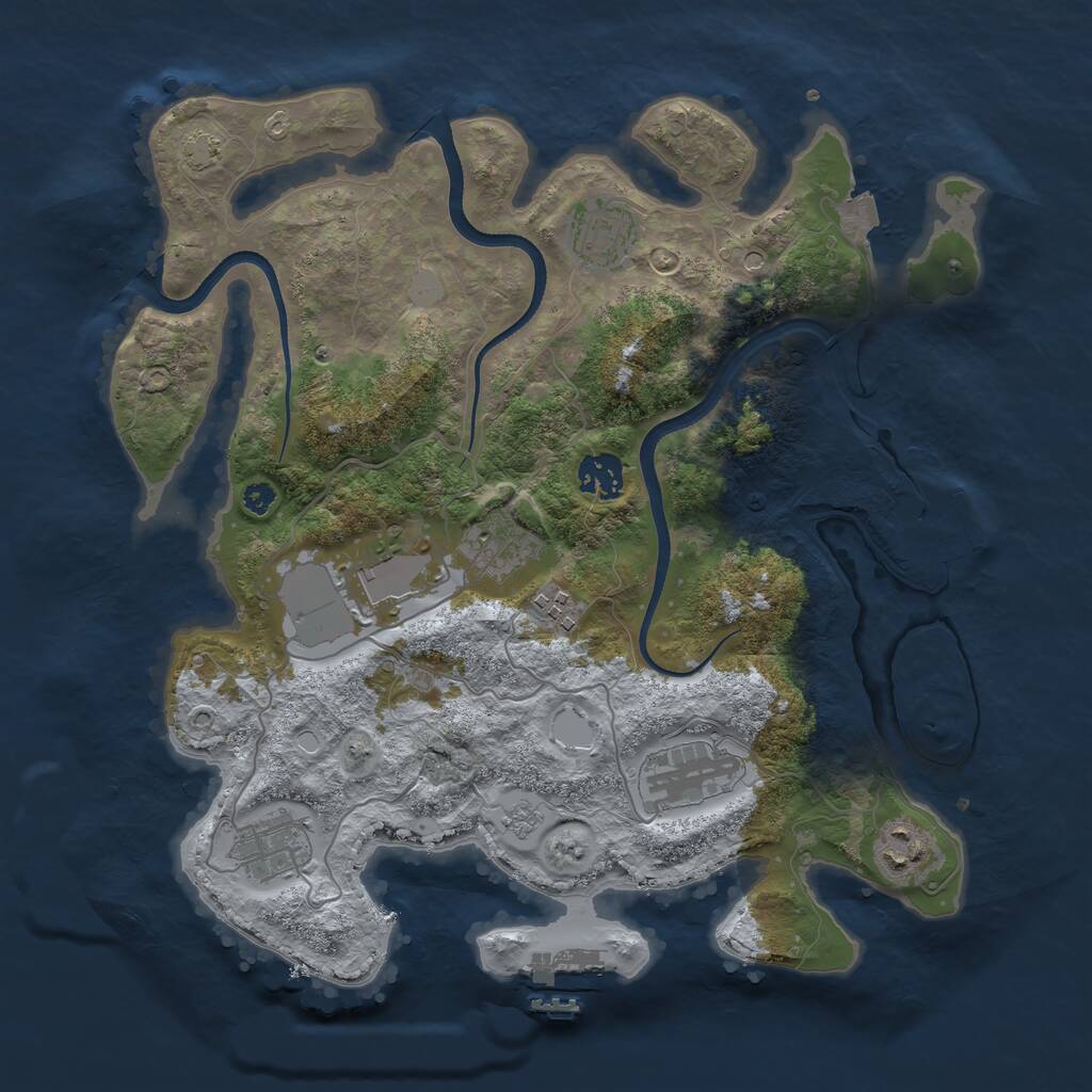 Rust Map: Procedural Map, Size: 3500, Seed: 1809139145, 14 Monuments