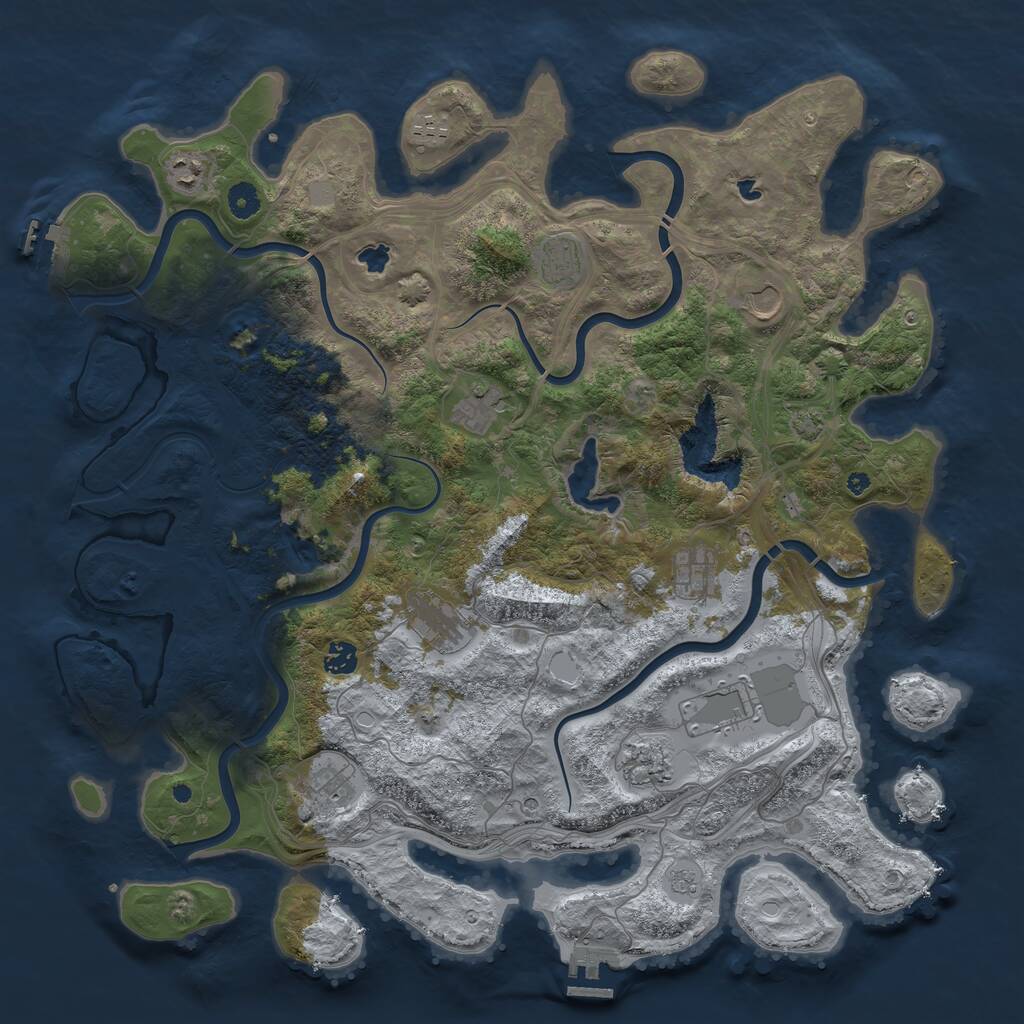 Rust Map: Procedural Map, Size: 4500, Seed: 186904123, 17 Monuments