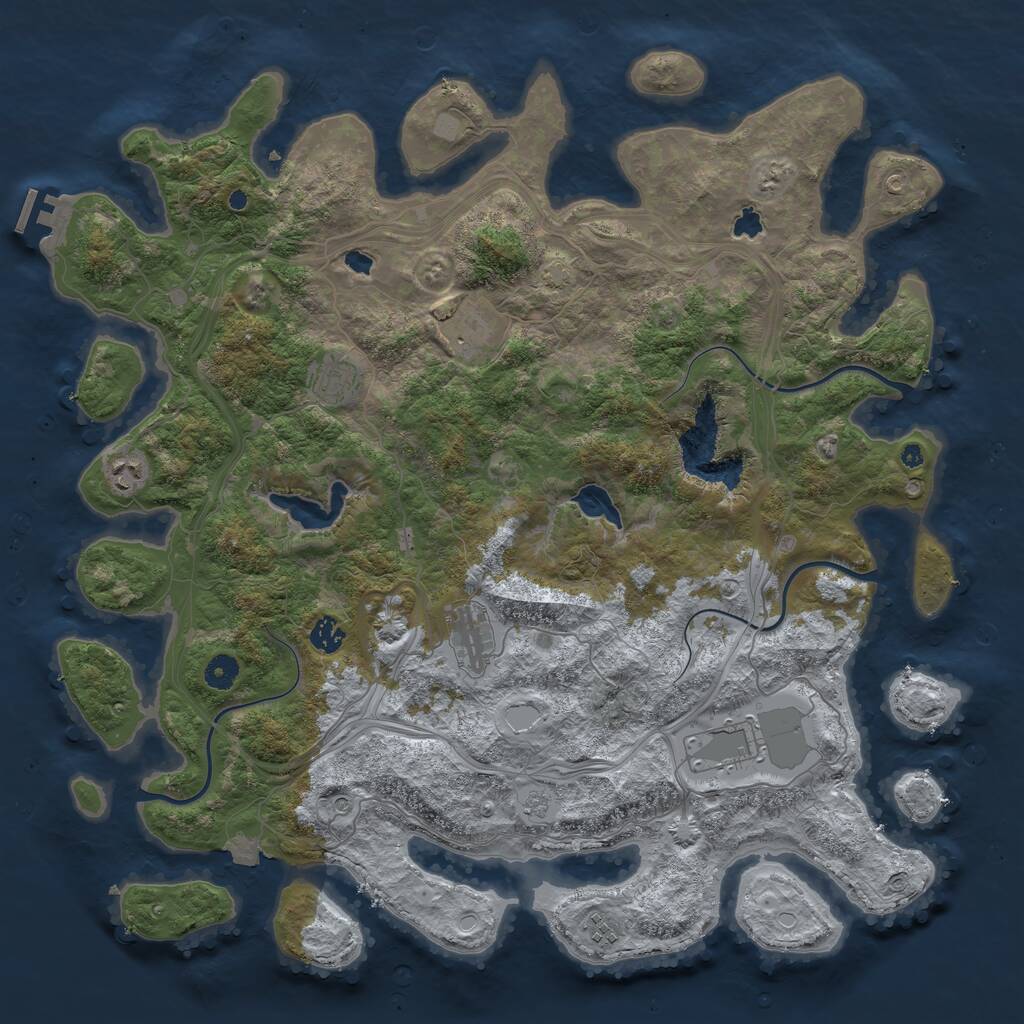 Rust Map: Procedural Map, Size: 4500, Seed: 186904123, 12 Monuments