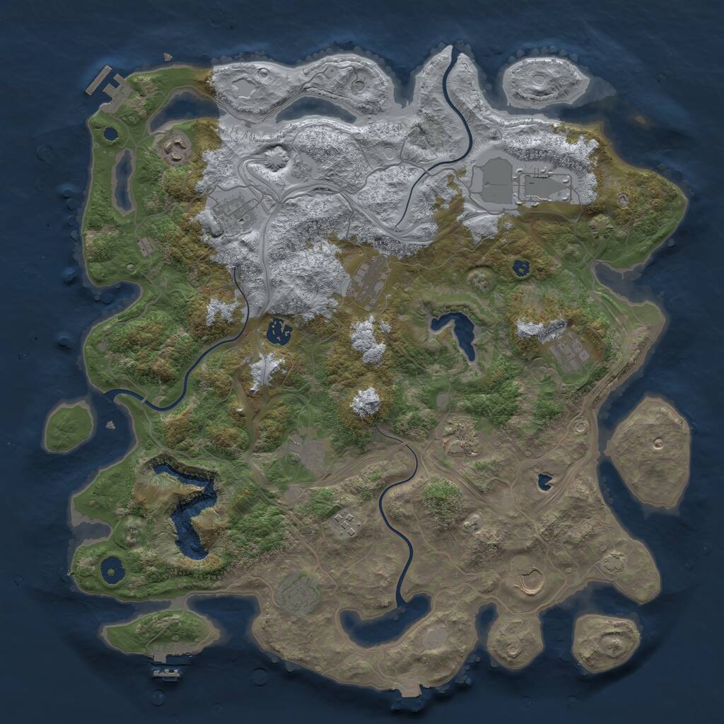 Rust Map: Procedural Map, Size: 4250, Seed: 1992042563, 17 Monuments