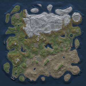 Thumbnail Rust Map: Procedural Map, Size: 4500, Seed: 156472597, 17 Monuments