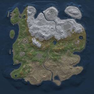 Thumbnail Rust Map: Procedural Map, Size: 3500, Seed: 2125273566, 13 Monuments