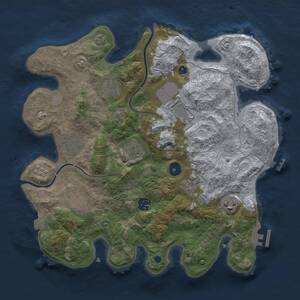 Thumbnail Rust Map: Procedural Map, Size: 3500, Seed: 1717948959, 15 Monuments