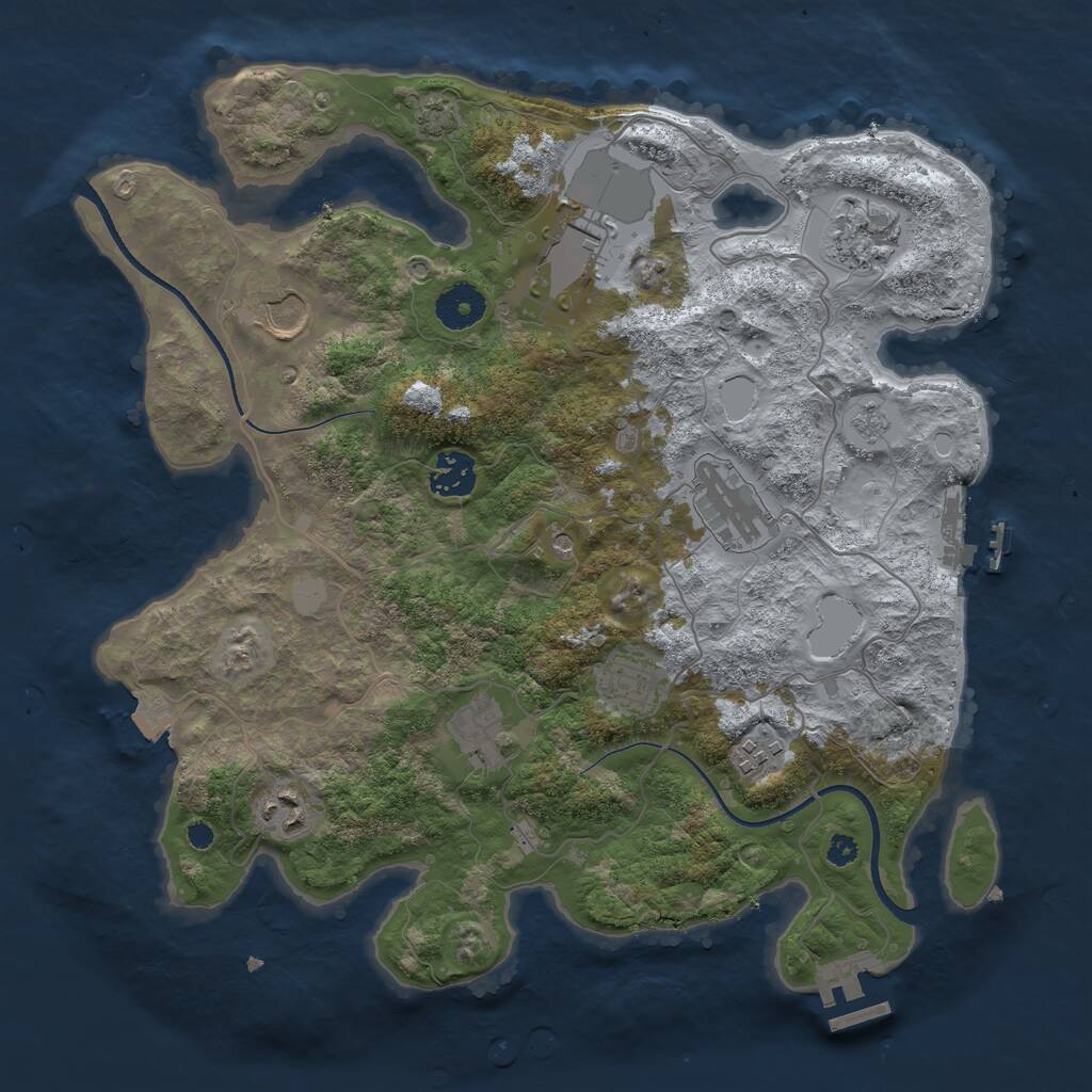 Rust Map: Procedural Map, Size: 3500, Seed: 535055673, 15 Monuments