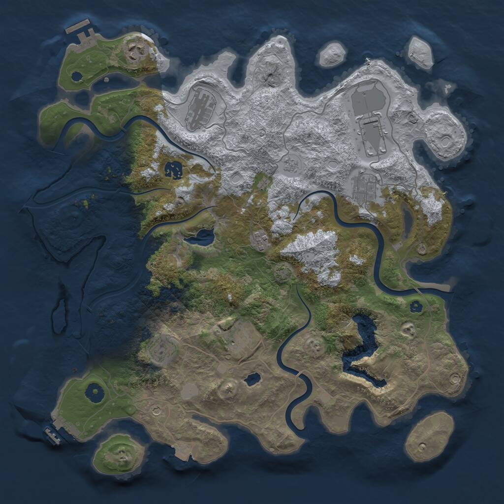 Rust Map: Procedural Map, Size: 4000, Seed: 1495877795, 14 Monuments