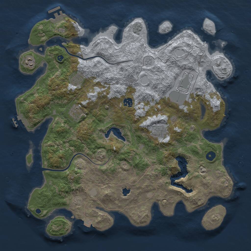 Rust Map: Procedural Map, Size: 4000, Seed: 1495877795, 13 Monuments