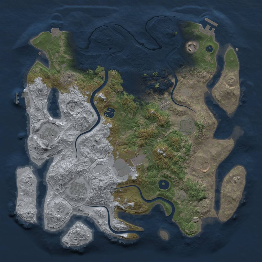 Rust Map: Procedural Map, Size: 3800, Seed: 148313229, 15 Monuments