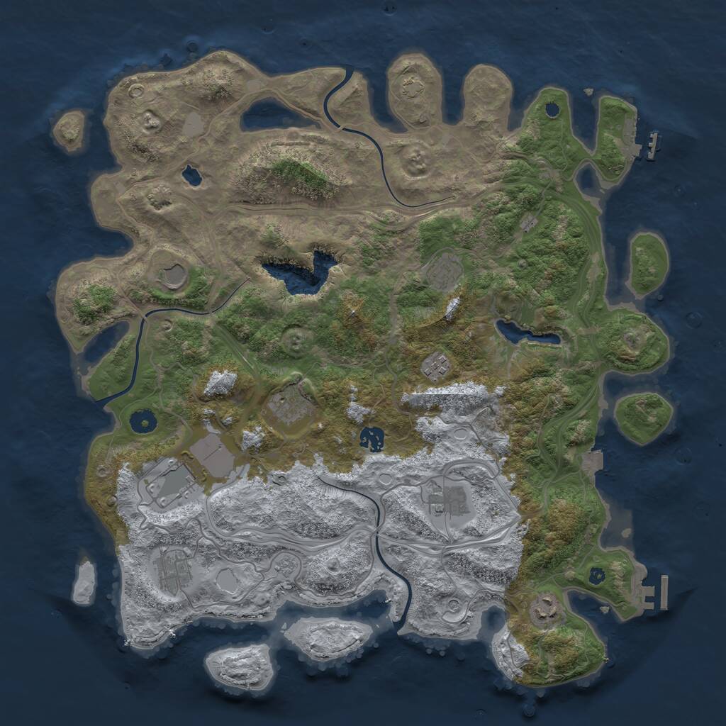 Rust Map: Procedural Map, Size: 4250, Seed: 964585890, 15 Monuments