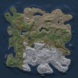 Thumbnail Rust Map: Procedural Map, Size: 4000, Seed: 1134155092, 15 Monuments