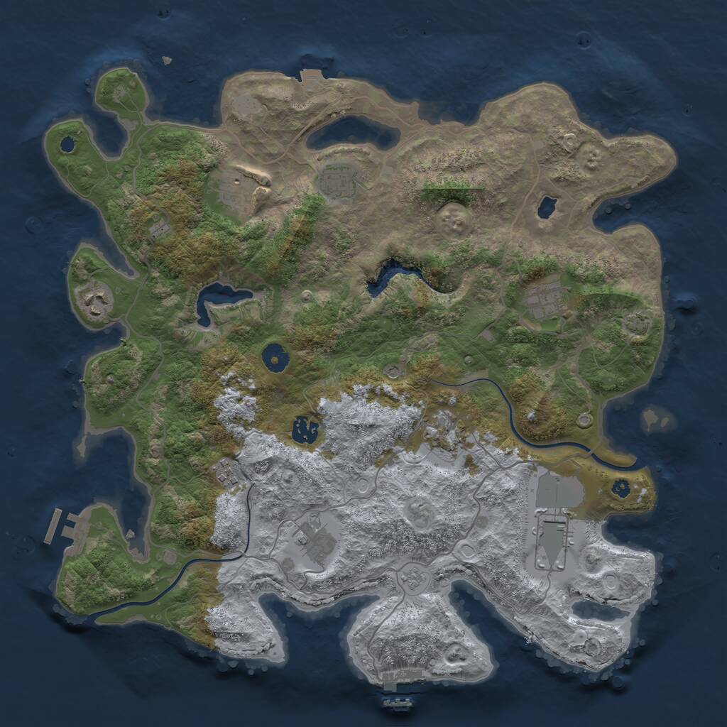 Rust Map: Procedural Map, Size: 4000, Seed: 1134155092, 15 Monuments