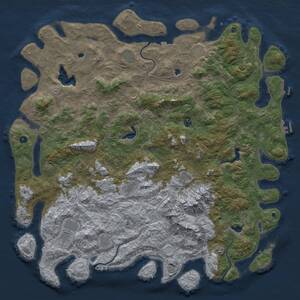 Thumbnail Rust Map: Procedural Map, Size: 6000, Seed: 58684, 17 Monuments