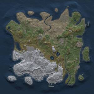 Thumbnail Rust Map: Procedural Map, Size: 3500, Seed: 1125992468, 13 Monuments