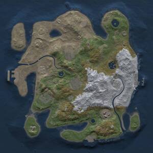 Thumbnail Rust Map: Procedural Map, Size: 3000, Seed: 1190903512, 11 Monuments