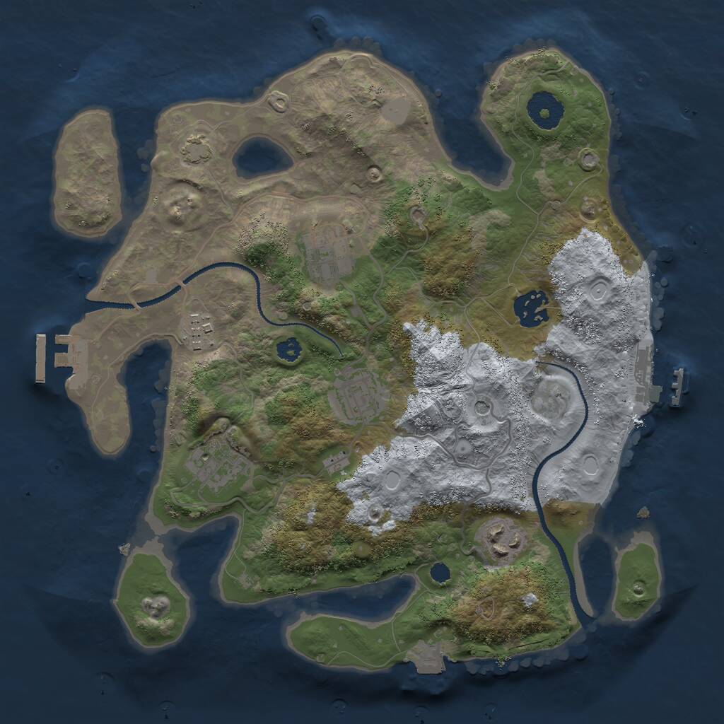 Rust Map: Procedural Map, Size: 3000, Seed: 1190903512, 11 Monuments