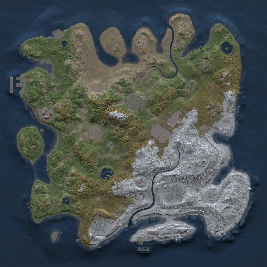 Rust Map: Procedural Map, Size: 3500, Seed: 4647776, 15 Monuments