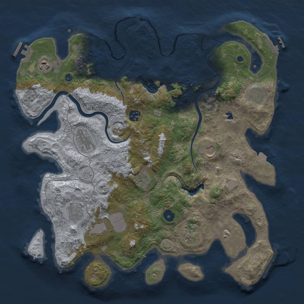 Rust Map: Procedural Map, Size: 4000, Seed: 646073016, 16 Monuments