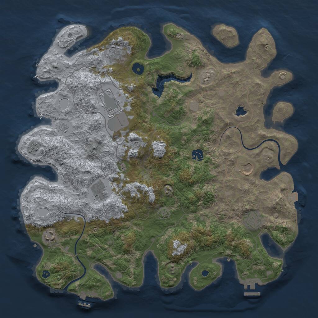 Rust Map: Procedural Map, Size: 4000, Seed: 290444397, 14 Monuments