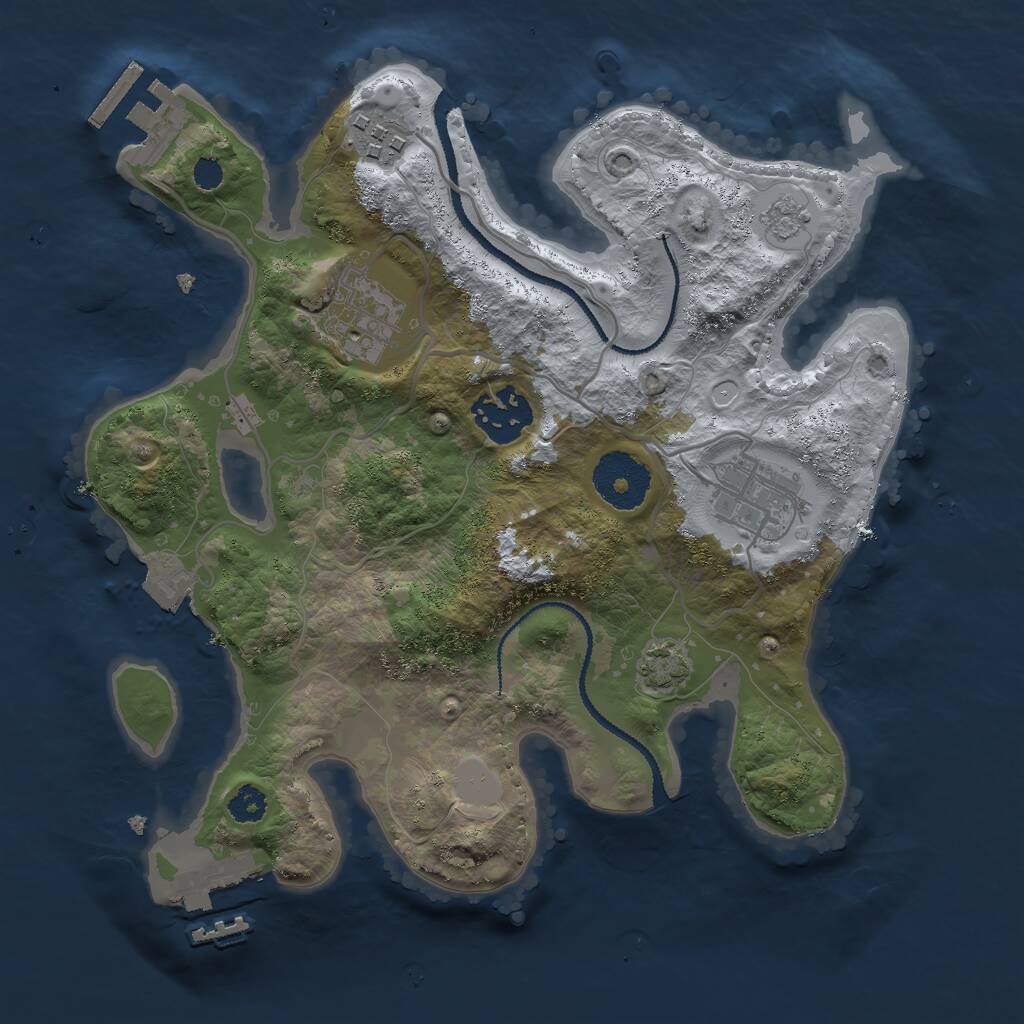 Rust Map: Procedural Map, Size: 2750, Seed: 641, 9 Monuments