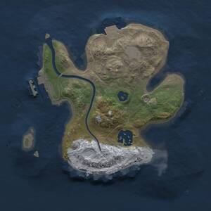 Thumbnail Rust Map: Procedural Map, Size: 2000, Seed: 1048682923, 3 Monuments