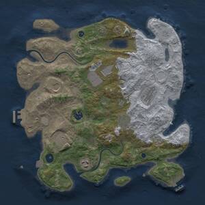 Thumbnail Rust Map: Procedural Map, Size: 3500, Seed: 1155878269, 14 Monuments