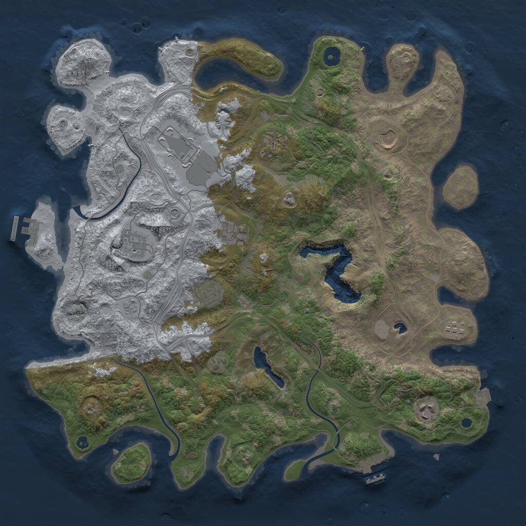 Rust Map: Procedural Map, Size: 4250, Seed: 218894487, 14 Monuments