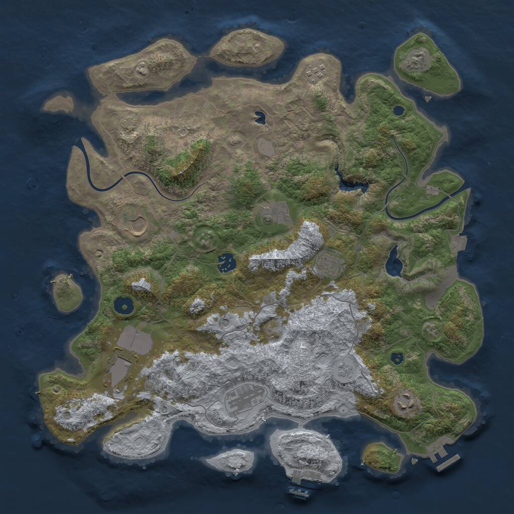 Rust Map: Procedural Map, Size: 4000, Seed: 222265, 14 Monuments