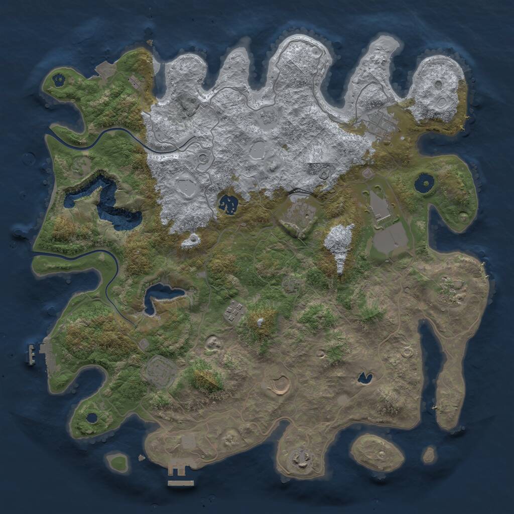 Rust Map: Procedural Map, Size: 4000, Seed: 1149256344, 15 Monuments