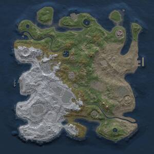 Thumbnail Rust Map: Procedural Map, Size: 3500, Seed: 1564535579, 14 Monuments