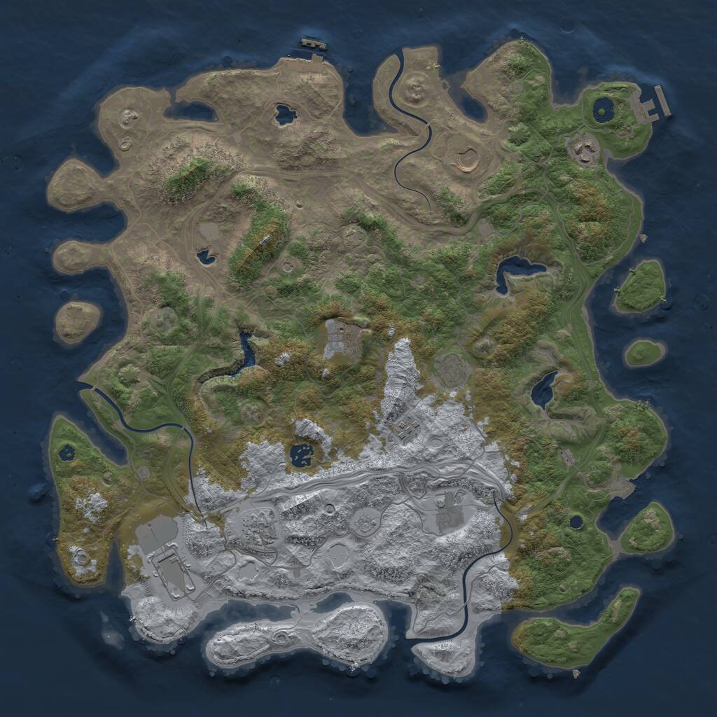 Rust Map: Procedural Map, Size: 4500, Seed: 33342281, 15 Monuments