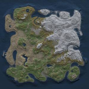 Thumbnail Rust Map: Procedural Map, Size: 4000, Seed: 327928001, 16 Monuments