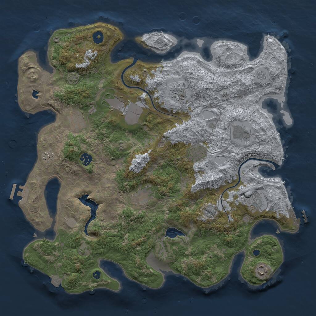 Rust Map: Procedural Map, Size: 4000, Seed: 327928001, 16 Monuments